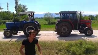 new holland 7556 vs massey ferguson 285s çekişme [upl. by Derzon]