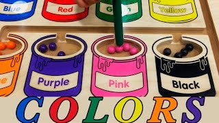 Lets play kids learn colors with paint buckets [upl. by Marilyn]