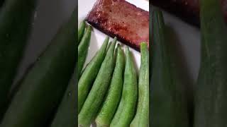 Okra and Spam satisfying meal shorts [upl. by Stoops895]