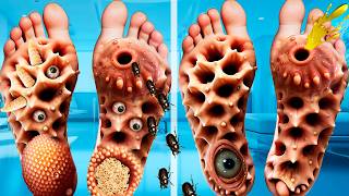 ASMR Foot Treatment Animation Deep Cleaning and Infestation Removal [upl. by Cherilynn]