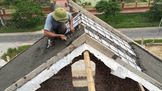 Construction Sloping Roof Concrete Easy  Pour Concrete Step By Step Buiding amp Skills [upl. by Newlin]