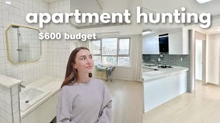 APARTMENT HUNTING IN KOREA 600 touring rent prices  tips [upl. by Noirret]