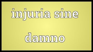 Injuria sine damno Meaning [upl. by Yreme]