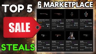 Top 5 BIGGEST STEALS on R6 Marketplace rare skins for cheap [upl. by Tnarud374]