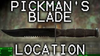 Fallout 4 Pickmans Blade Location in Pickman Gallery  Unique Combat Knife [upl. by Seymour]