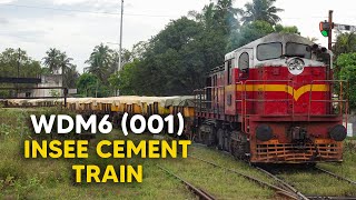 INSEE Cement train in Palavi Sri Lanka hauled by WDM6 [upl. by Darcy]