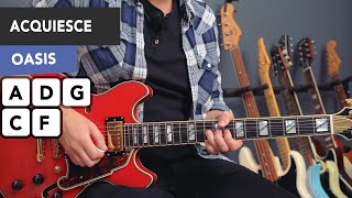 Oasis Acquiesce Guitar Lesson Tutorial  All Riffs amp Chords [upl. by Atteyek]