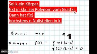 Polynom vom Grad n hat höchstens n Nullstellen Mathekanal [upl. by Maier246]