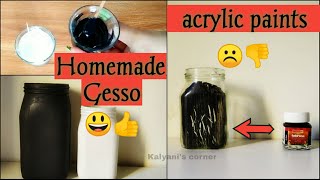 Homemade gessoprimer for all arts and crafts  Homemade gesso recipes  Gesso tips and tricks  DIY [upl. by Nailluj695]