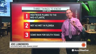 AccuWeather Daily  Heat wave in the Plains and midAtlantic rain in southern Texas [upl. by Sabina]