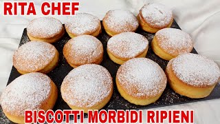 BISCOTTI MORBIDI RIPIENI⭐RITA CHEF  Deliziosi e irresistibili [upl. by Anilemrac]