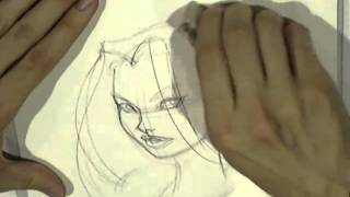 J Scott Campbell Sketching Abbey Chase [upl. by Kulseth]