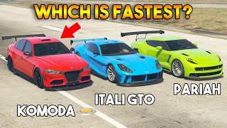 GTA 5 ONLINE  KOMODA VS PARIAH VS ITALI GTO WHICH IS FASTEST SPORT CAR [upl. by Seligmann340]