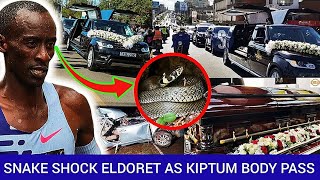 UCHAWI Eldoret Town Shocked By A Big Snake As Kelvin Kiptums Body Passed Through The Streets [upl. by Arikahc762]