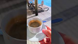 Coffee in MALDIVESGood morning from Cinnamon Dhonveli resort travel island watervilla [upl. by Yddet]