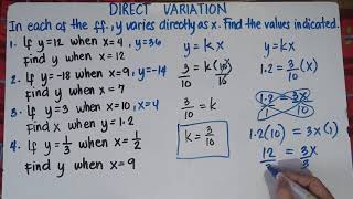 Direct Variation  Equation and Constant of Variation  Grade 9 Math Second Quarter [upl. by Akzseinga893]