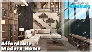 BLOXBURG Warm Affordable Modern Home Speedbuild interior  full tour Roblox House Build [upl. by Kasper]