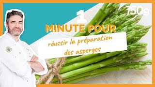 1 min pour Réussir la préparation des asperges vertes  750g [upl. by Suinotna572]