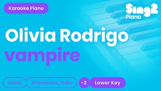 Olivia Rodrigo  vampire Lower Key Karaoke Piano [upl. by Hoashis]