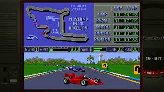 Mario Andretti Racing Single RaceIndy CarPlay landFastest lap Sega Mega Drive Genesis  Emulated [upl. by Seilenna282]