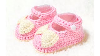 Zapatitos para bebé de 03 meses tejido a crochet [upl. by Warms]