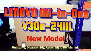 LENOVO AllinOne V30a24IIL  Unboxing Disassembly and Upgrade Options [upl. by Yrojram]