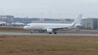 White A320 Pegasus Airlines DAUBS Landing at Airbus Plant Hamburg [upl. by Farland]