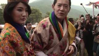 Bhutan king and queen greet wellwishers [upl. by Poppas]