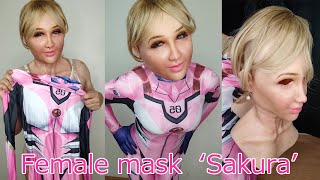 female silicone mask ’Sakura’ in a plugsuit cosplay 2 unmasking [upl. by Ailliw342]