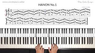 Ejercicio quotHANON No1quot PIANO a 2 Manos Principiantes Curso de Piano online [upl. by Hedva323]