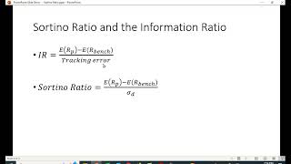 Computing the Sortino Ratio Excel [upl. by Estren]