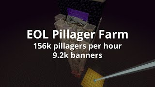 EOL Pillager Farm  156k pillagers per hour or 92k ominous banners [upl. by Mosera365]