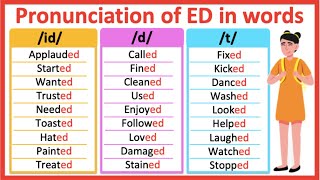 ED ENDING WORDS  How to pronounce words ending in ED  id d t sound  Learn with examples [upl. by Walke586]