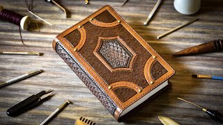 Crafting The ULTIMATE Leather Book Cover  Leather Craft [upl. by Bouzoun]