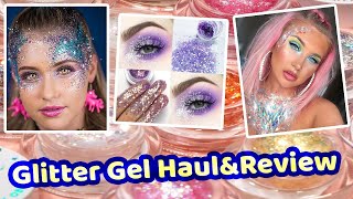 GLITTER GEL HAUL amp REVIEW ♡ Cosmetic Glitter Make Up  My Top Picks [upl. by Enaj693]