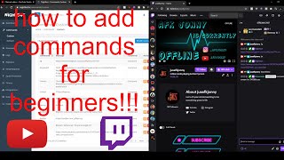 How to add commands to your twitch or YouTube channel FOR BEGINNERS for console and PC streams [upl. by Mattias]