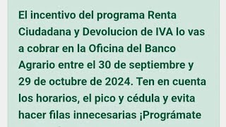 Ya pueden consultar el medio de de Banco Agrario Pago de Renta Ciudadana [upl. by Eednil133]