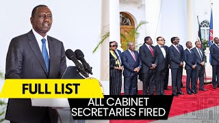 BREAKING Full List of Cabinet Secretaries Fired By President Ruto [upl. by Anidem]