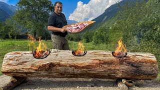 Delivered A Huge Log For Cooking Three Delicious Homemade Dishes At Once [upl. by Enaud]