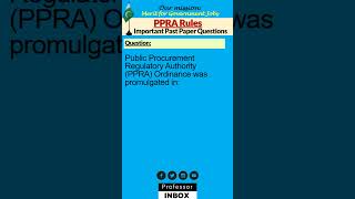 PPRA Rules MCQs with Answers  PPRA Rules 2004 PPRA PPRARules2004 [upl. by Gunther]