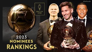 LATEST Ballon dOr 2023 Nominees Rankings 130  Messi vs Haaland Battle  Ceremony Date  Winner [upl. by Cuthburt]