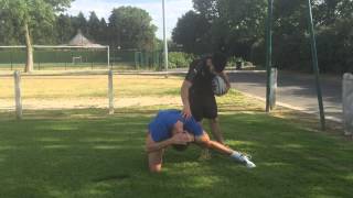 KineVideo  Protocole A pubalgie partie 5  travail et étirements des abdominauxadducteurs [upl. by Lebasiram]