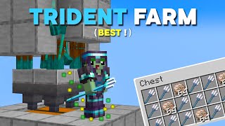 Minecraft Trident Farm  Best Design  7  10 Per Hour [upl. by Aynam]