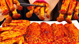 ASMR SPICY MUSHROOMS MUKBANG 매운 불닭팽이버섯 먹방 JAMUR ENOKI PEDAS NO TALKING EATING SOUNDS [upl. by Dustman]