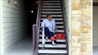 14 Days Post Op Ankle Fracture Surgery  Going Down The Stairs [upl. by Tnilk]