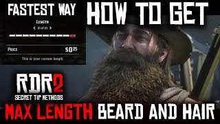 HOW TO GROW GET YOUR BEARD AND HAIR TO MAX LENGTH IN RED DEAD REDEMPTION 2  FASTEST WAY GUIDE [upl. by Tenay]