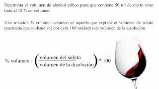 Solución porcentaje volumenvolumen cantidad de alcohol en el vino tinto [upl. by Bury]