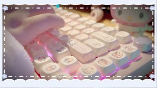 ☁️ASMR Cozy Sleeping Sound  Cute Bunny MOA profile keycaps [upl. by Dee Dee]