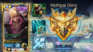 LAST MATCH BEFORE MYTHICAL IMMORTAL WITH NEW ITEM WIN OR LOSE 🥵  Mlbb Chou New Build 2024🔥 [upl. by Coraline]