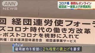 経団連「ベア困難」 コロナ禍の春闘スタート2021年1月26日 [upl. by Winifred610]